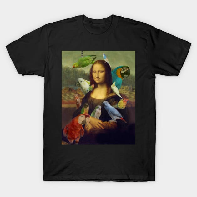 mona lisa - mother of parrots T-Shirt by FandomizedRose